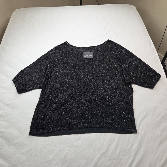 NWT Naeem Khan Timeless Black Beaded Tunic Top  XL Side Zippers Evening Party - Picture 15 of 15